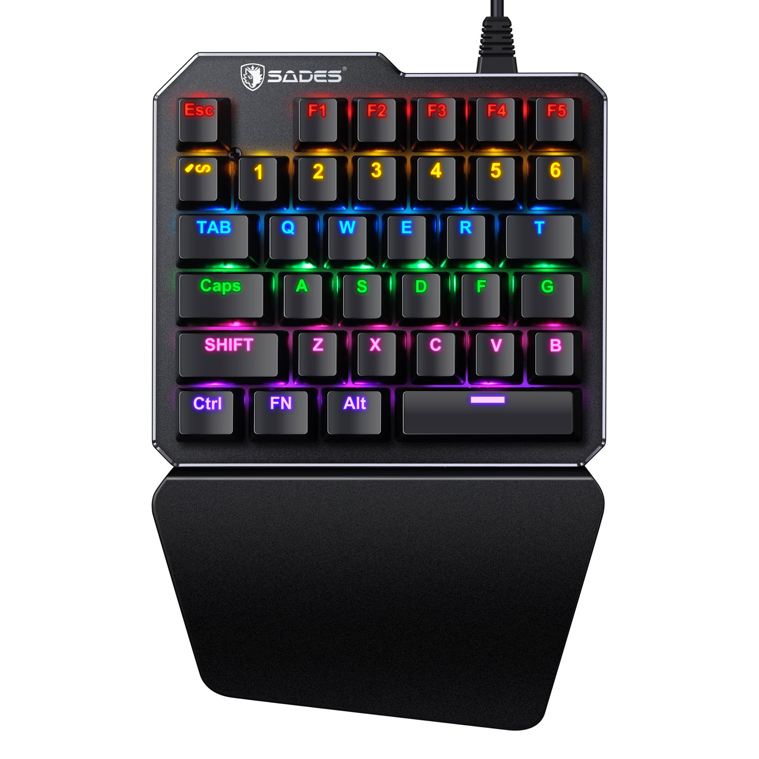 One-Handed Mechanical Gaming Keyboard RGB LED – POQ Prize Store